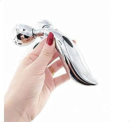 3D Silver Face & Body Massager – Facial Lifting & Skin Tightening Massage Roller