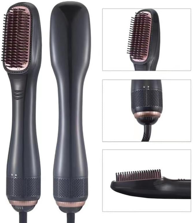 3-in-1 Hair Dryer Brush & Straightener – 1200W Hot Air Brush with Ceramic Tourmaline Ionic Technology, 3 Heat & 2 Speed Settings, One-Step Hair Dryer & Styler for All Hair Types
