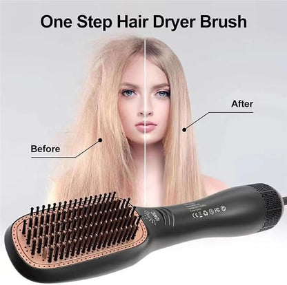 3-in-1 Hair Dryer Brush & Straightener – 1200W Hot Air Brush with Ceramic Tourmaline Ionic Technology, 3 Heat & 2 Speed Settings, One-Step Hair Dryer & Styler for All Hair Types