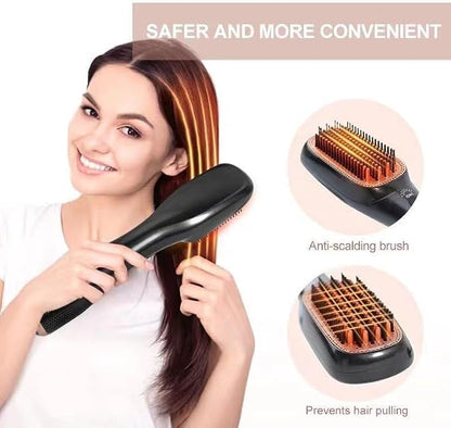 3-in-1 Hair Dryer Brush & Straightener – 1200W Hot Air Brush with Ceramic Tourmaline Ionic Technology, 3 Heat & 2 Speed Settings, One-Step Hair Dryer & Styler for All Hair Types