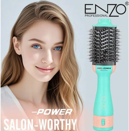 ENZO 3-in-1 Hair Dryer Brush & Straightener – 1200W Hot Air Styler