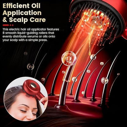 3-in-1 Electric Scalp Massager – Hair Oil Applicator & Waterproof Head Massage Brush