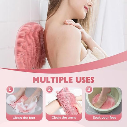 Non-Slip Silicone Massage Pad for Body & Feet – Shower & Bathroom Scrubber Mat