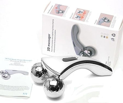 3D Silver Face & Body Massager – Facial Lifting & Skin Tightening Massage Roller