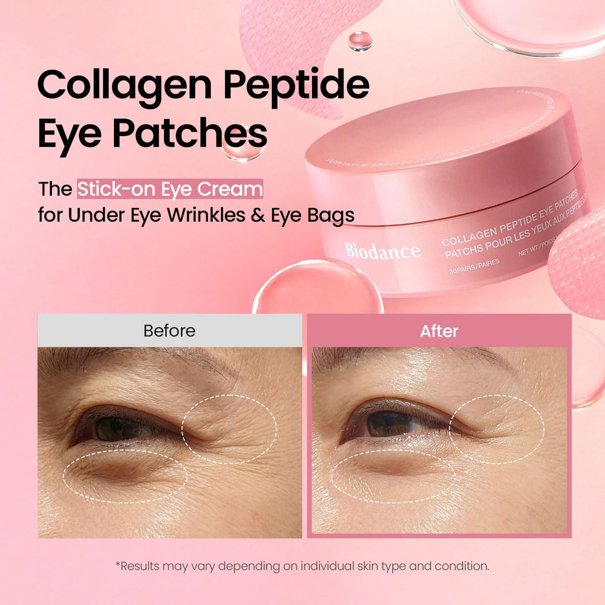 BIODANCE Collagen Peptide Eye Patches, Korean Skin Care (60 Count)