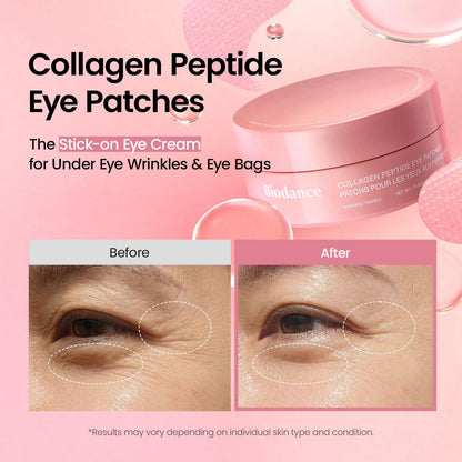 BIODANCE Collagen Peptide Eye Patches, Korean Skin Care (60 Count)