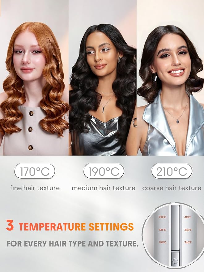 SHEGLAM Automatic Curling Iron 25mm – Fast Heating Hair Curler with 3 Temperatures