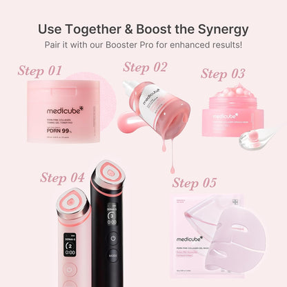 medicube PDRN Pink Peptide Serum Sodium DNA 1%, Pink glow serum, Peptide, Niacinamide, Hydrating & Moisturizing & Plumping, Uneven Skin Tone, Korean Skincare 30ML (1.01 fl.oz., Salmon DNA PDRN)