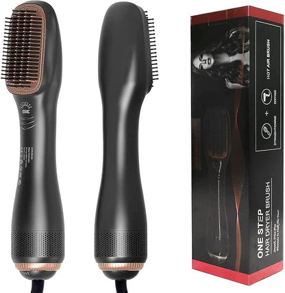 3-in-1 Hair Dryer Brush & Straightener – 1200W Hot Air Brush with Ceramic Tourmaline Ionic Technology, 3 Heat & 2 Speed Settings, One-Step Hair Dryer & Styler for All Hair Types